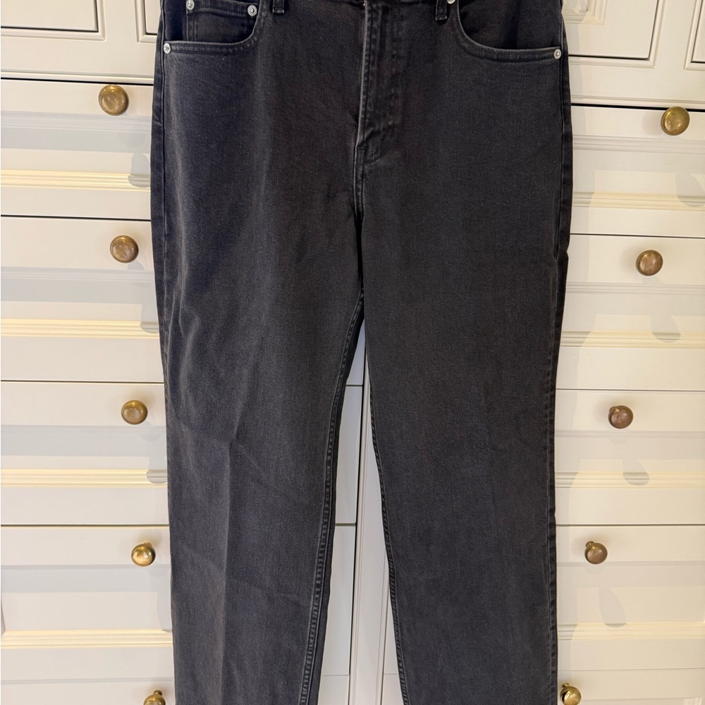 Everlane High-Rise Straight Jeans — Washed Black